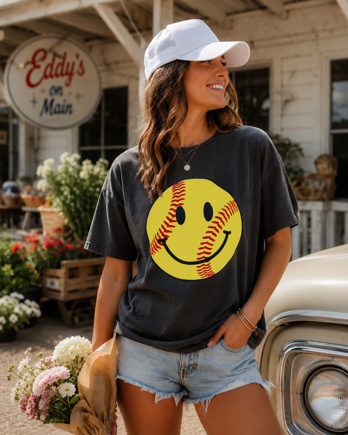 Softball Smiley Tee