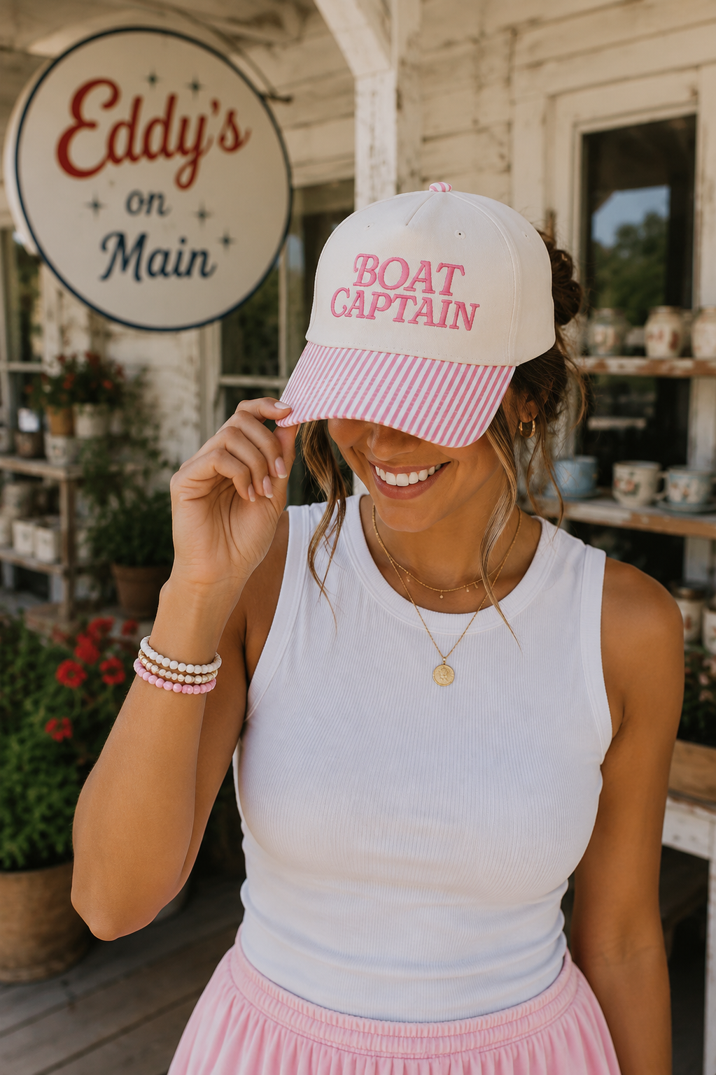 Pink Boat Captain Hat