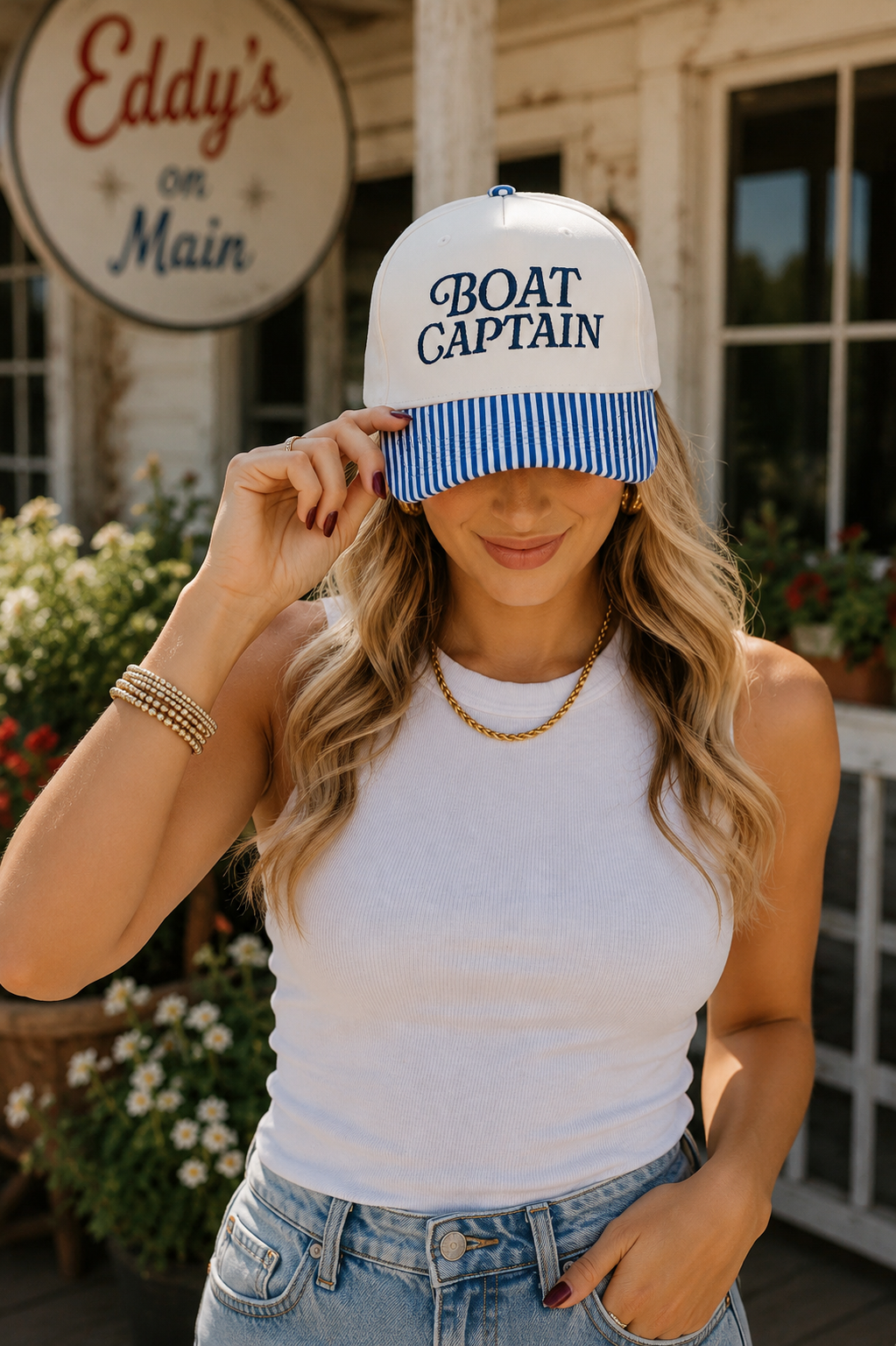 Blue Boat Captain Hat