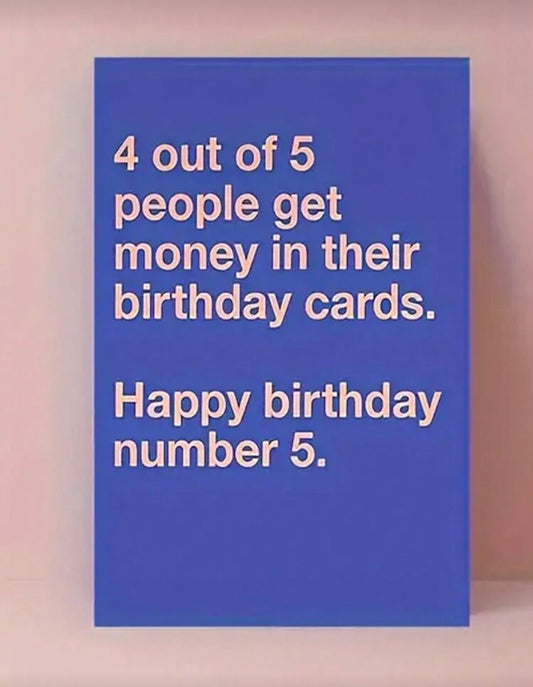 “Happy Birthday Number 5” Card