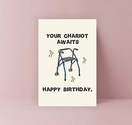Sparkly Chariot Birthday Card